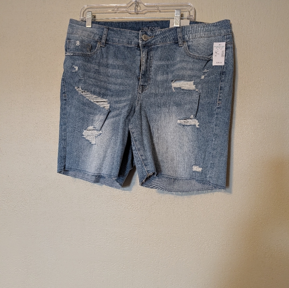 Maurices Light Blue Distressed Jean Shorts
